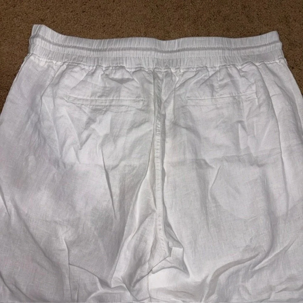 Quince 100% European Linen Wide Leg Ankle Pull On Pant White 3X
